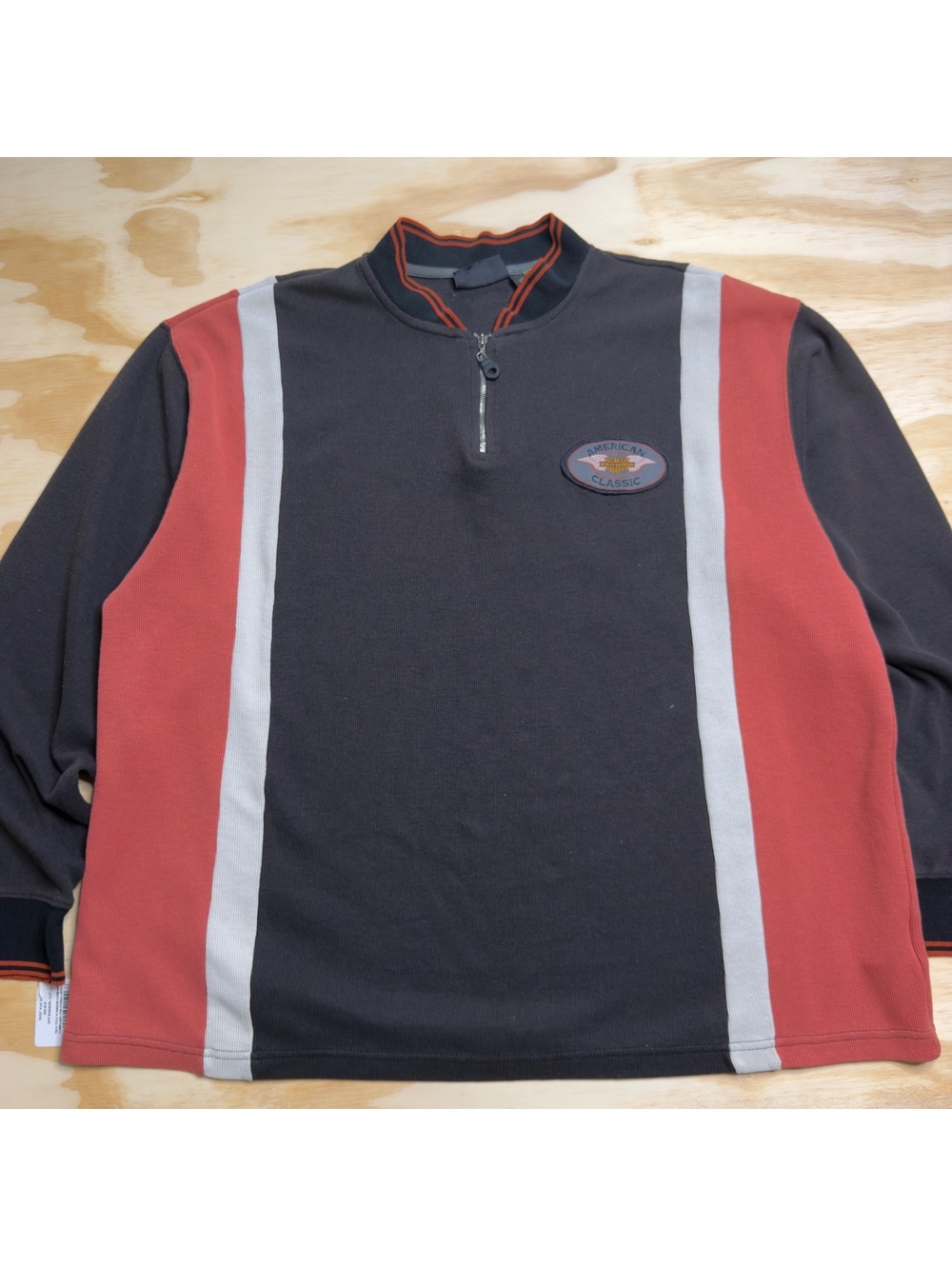 Harley Davidson Quarter Zip Retro Style  Pullover American Classic VTG XXL